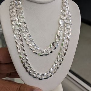 925 Sterling Silver Cuban Curb Diamond cut Style chain